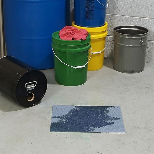 PIG Absorbent Mat Pads | 50 Oil Spill Mats | 15" x 19" Perforated Pads | Each Pad Absorbs 30 oz | Total Absorbency is 12 Gallons | Lightweight | PMB30128