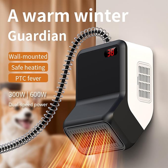 Dog House Heater With Thermostat,Anti-Bite Cord Heated Dog,Heating Pet For Outside Winter Insulated,Wall-Mounted Design, Safe Pet For Dogs Chicken Coops Rabbits