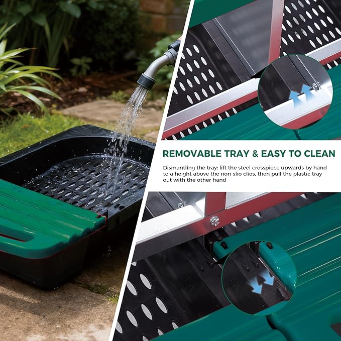 GarveeLife Chicken Nesting Box, 4 Compartments Laying Nest Boxes for Laying Eggs Chicken Brooder Box Nest Box with Perch 4 Hole Green