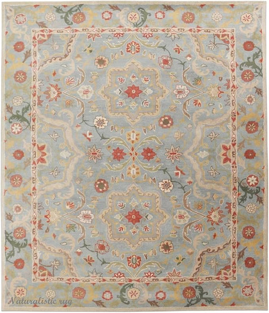 Handmade Tufted 100% Wool Area Rug Traditional Rug Bedroom Living Room Office for Luxury Home (Multi, 9' x 12')