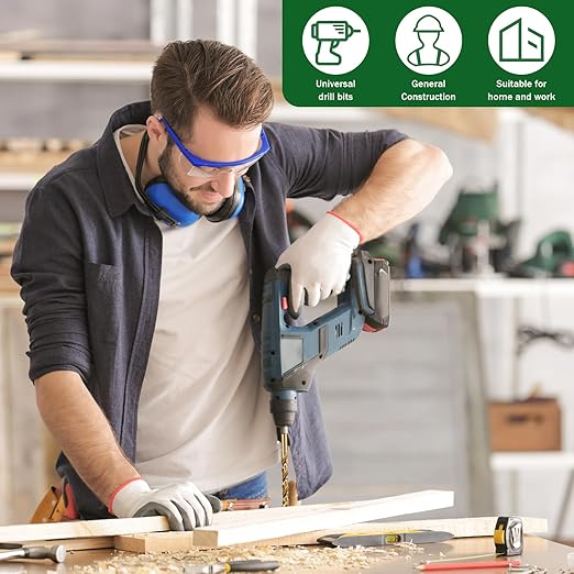 Cobalt Drill Bit Set, 8Pcs 1/8" 3/16" 1/4" 3/8" M35 High Speed Steel Jobber Length Kit Premium Metal Drill Bits for Hardened Steel Stainless Steel Cast Iron Plus Wood Plastic