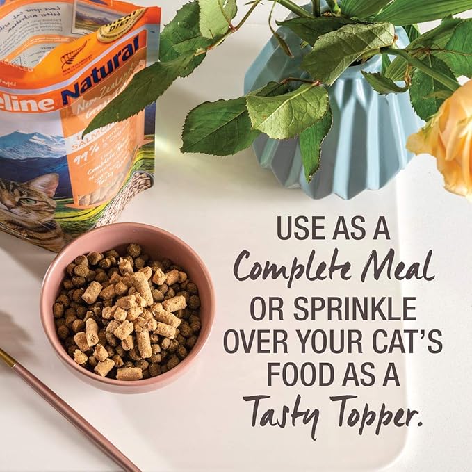 Feline Natural High Protein Dry Cat Food, Freeze-Dried Diet with 98% Meat, Organs & Seafood, No Peas, Grains, or Artificial Additives, Made in New Zealand, Chicken & Lamb, 11oz