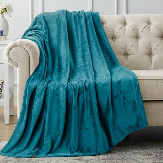 Utopia Bedding Fleece Blanket Throw Size Turquoise 300GSM Luxury Anti-Static Fuzzy Soft Microfiber Blanket for Couch, Sofa and Bed (60x50 Inch)