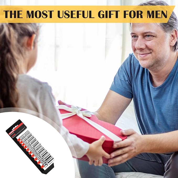 Egofine 10PCS 3/8” Drive Deep Socket Set,Metric Socket Set（10-21mm,6 Point Socket Set With Hanging Bracket,Cr-V Steel