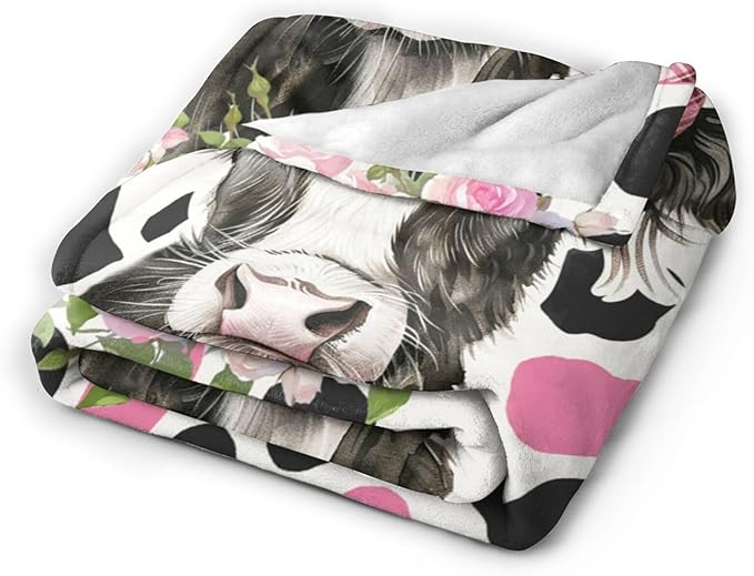 Cow Blanket Cows Throw Blanket Soft Warm Cozy Fuzzy Plush Cows Throw Blanket Gifts for Girls Women Cow Lightweight Fleece Flannel Gift Blankets for Kids Adults 60"X80"