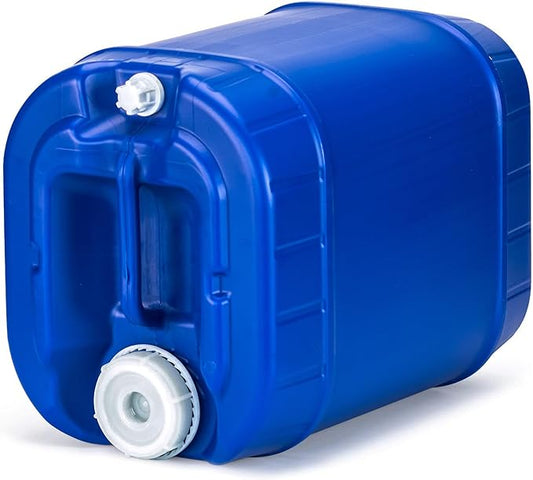 5 Gallon Water Jug - Water Container w/Lid + Spigot - Water Storage Container, Emergency Water Container, Survival Storage Tank - Stackable (5 Gallons (1 Tank)