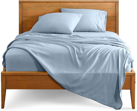 Bare Home California King Sheet Set - 1800 Ultra-Soft Microfiber Bed Sheets - Double Brushed - Deep Pockets - Easy Fit - 4 Piece Set - Bed Sheets (Cal King, Dusty Blue)