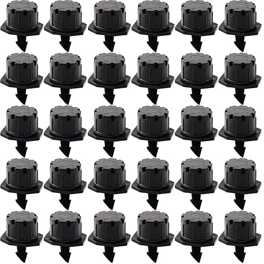 GXXMEI 150PCS Adjustable Drip Irrigation Emitters, 1/4Inch Adjustable Micro Drip Irrigation System Watering Sprinklers Anti-Clogging Emitter Dripper Black Garden Supplies