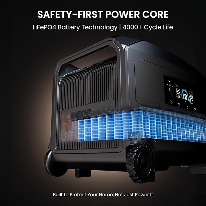 OUPES Guardian 6000 Portable Power Station, 4608Wh LiFePO4 Battery, 6000W Output (7200W Boost), 120V/240V Dual Voltage, Expandable to 41kWh, Home Transfer Switch Ready for Emergency Power Outages