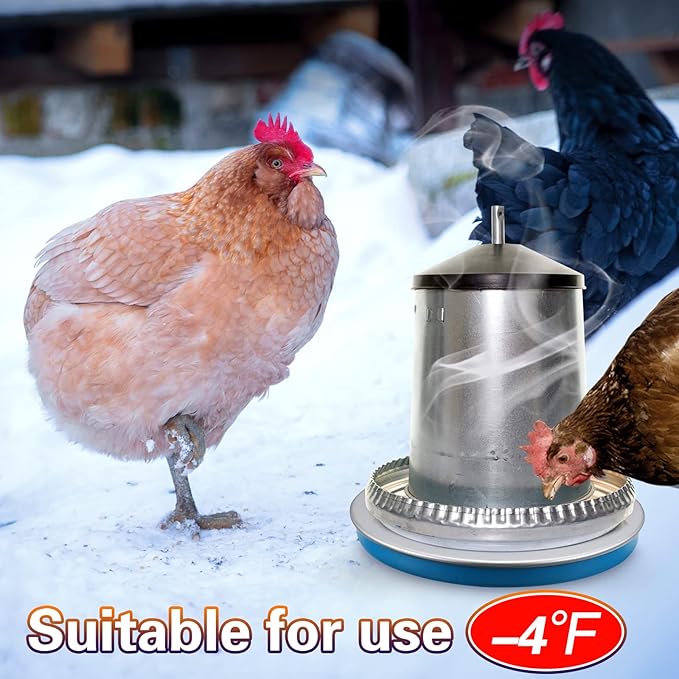 2 Pack Chicken Water Heater Poultry Water Heater Base 110v Heated Pad Deicer Heated Base Poultry Founts Chicken Coop Accessories with 59 Inch Cord for Winter Farm (10 Inch)
