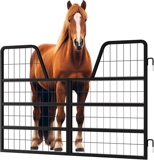 48" W x 32" H Horse Stall Door, Essential Stall Guard System for Horses Featuring Heavy Duty Steel & Yoke Design, Two-Way Swing.