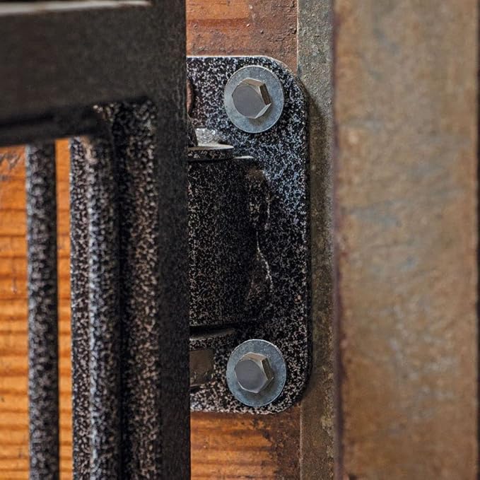 EASY-UP Titan Horse Stall Gates | Heavy-Duty Steel Construction | Rust-Resistant Finish | Ideal for Barn, Farm & Equestrian Use | Straight Gate - 52" Wide | Color Gray Armor