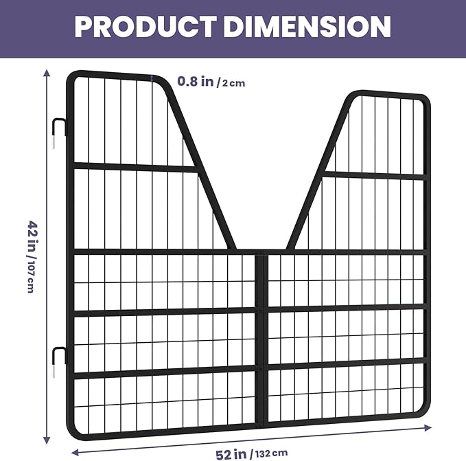 52" L X 42" H Horse Stall, Heavy-Duty Horse Stall Gates, Easy Install Heavy-Duty Steel Gate for Horse, Gates; Horse Gate for Horses & Horse Barns