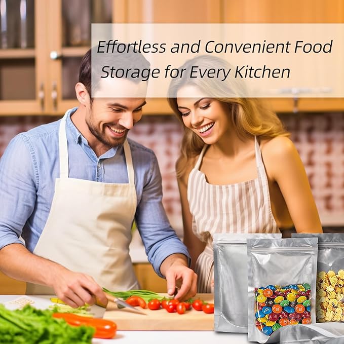 4"x 6" 30 Packs Mylar Bags For Food Storage, Mylar Bags With Window, Freeze Dried Candy Bags, Reusable Storage Bags For Food, Mylar Food Storage Bags for Long Term Food Storage
