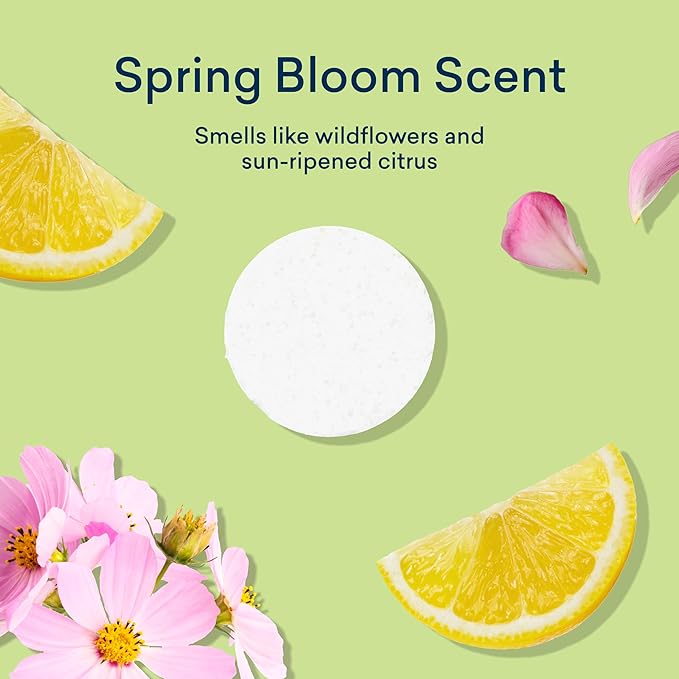 BLUELAND Laundry Detergent Tablets, 120 Count, Spring Bloom Scent, Plastic-Free Eco-Friendly Pods, Sheets, Liquid Alternative - Safe for Sensitive Skin, Gentle