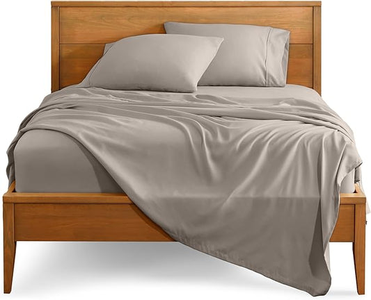 Bare Home Twin Sheet Set - 1800 Ultra-Soft Microfiber Twin Bed Sheets - Double Brushed - Deep Pockets - Easy Fit - Extra Soft - 3 Piece Set - Bedding Sheets & Pillowcases (Twin, Khaki)