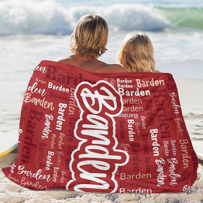 Custom Blanket with Name Personalized Blankets for Kids Adult Boys Girls Flannel Monogrammed Customized Blankets Throw (40''x50'')