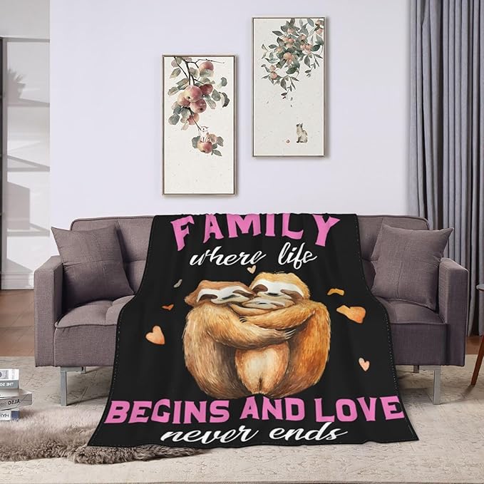 Super Soft Warm Sloth Animal Throw Blanket - Cozy Fluffy Plush Gift for Women, Girls, Kids & Adults - 60"X50"