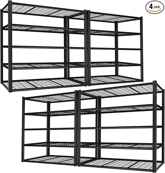 ROOMTEC 60" W Garage Shelving Heavy Duty,33000LBS Storage Shelves,5-Tier Adjustable Metal Shelving Utility Shelf Rack Garage Storage Organize for Storage Industrial, Warehouse, Basement