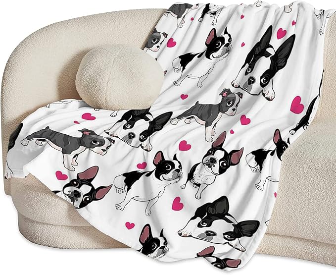 French Bulldog Cute Throw Blanket for Kids & Adults - Ultra Soft Cozy Fleece for Couch, Sofa, Bed - 50"x60"