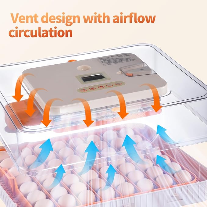 56 Egg Incubators for Hatching Eggs, Automatic Egg Turning and Humidity Temperature Control, Egg Candler, 360° Viewing Incubator for Hatching Chicken, Ducks, Goose, Quail