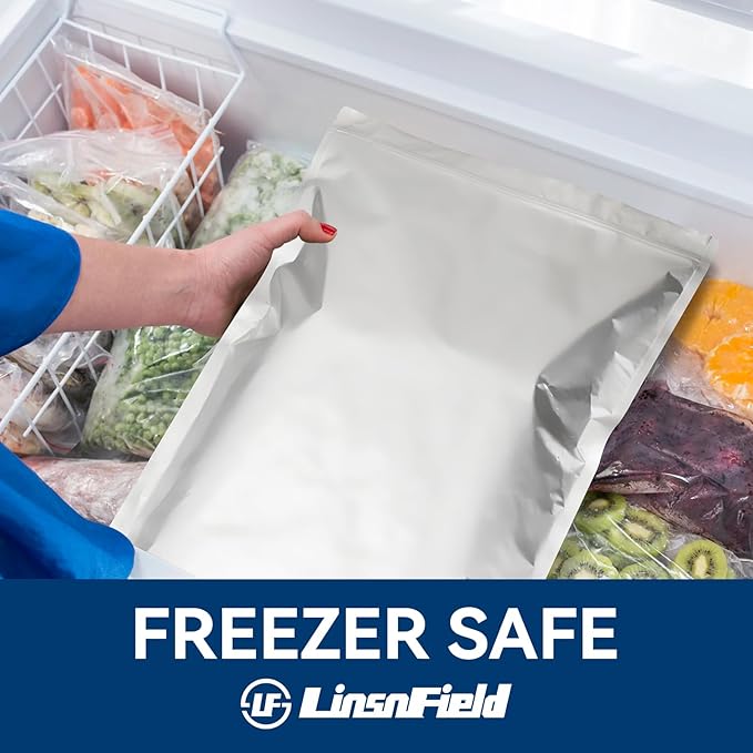 20pcs 5 Gallon Mylar Bags for Food Storage - 10 Mil Thick - Mylar Bags 5 Gallon with 30 Oxygen Absorbers 2500cc, Heat Sealable, BPA-Free – for Strong, Secure Long Term Food Storage, Silver