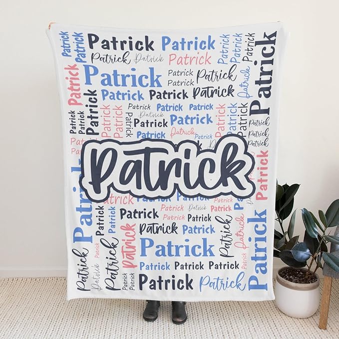 Custom Blanket with Name Personalized Blankets for Kids Adult Boys Girls Flannel Monogrammed Customized Blankets Throw (30''x40'')