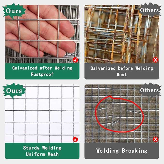Thinkahead Hardware Cloth 1/2 Inch 36 X 100 ft 19 Gauge, Chicken Coop Wire Fencing, Hot Dipped Galvanized Wire Mesh, Hardware Cloth for Chicken Coop, Rabbit Cages, Garden, Small Rodents Screen Fence