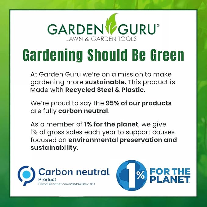 Garden Guru Garden Tool Set 3pc Hand Trowel Transplanter Cultivator – Heavy Duty Rust Resistant Carbon Steel - Ergonomic Comfort Grip Handle – Perfect Gardening Tool Kit Gifts for Women & Men