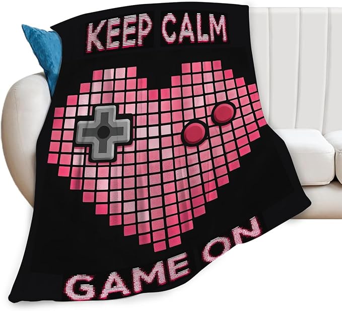 Gaming Blanket Gifts for Girls Boys Gamer Throw Blankets Cozy Plush Fleece Video Game Decor Flannel Fuzzy for Kids 60"X50"