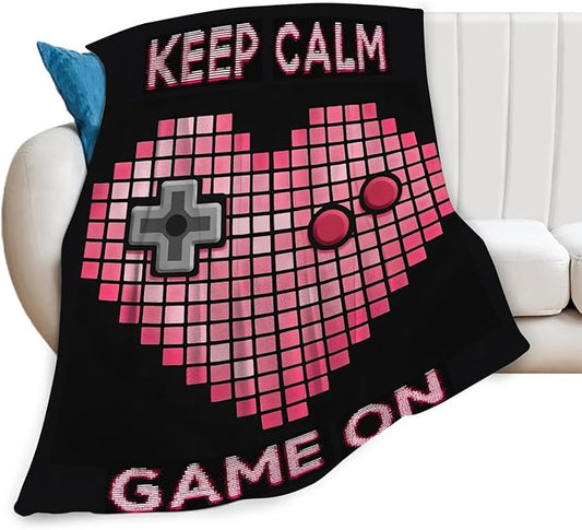 Gaming Blanket Gifts for Girls Boys Gamer Throw Blankets Cozy Plush Fleece Video Game Decor Flannel Fuzzy for Kids 50"X40"