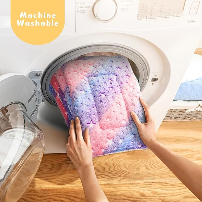 4-Pack Guinea Pig Bed, Washable Bunny Mat, Fleece Rabbit Bedding, Soft Flannel Small Animal Cage Liner, Blanket for Hamster Ferret - 14"x10"