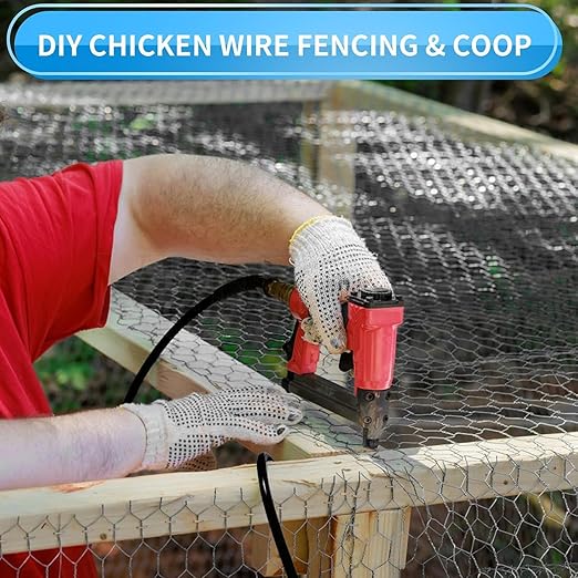 1/2 Inch Black Wire Mesh Roll - 12'' x 50' Chicken Wire Fence, 21 Gauge Hardware Cloth Poultry Netting for Garden/Animal Barrier/Rabbit/Floral/Chicken Coop/DIY Projects
