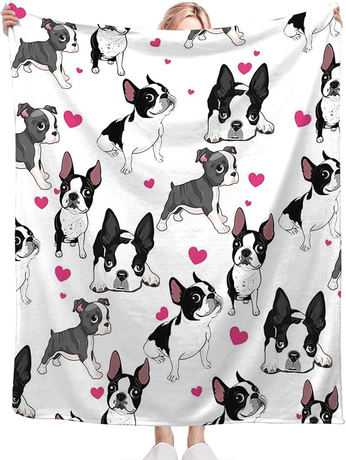 Tijuboni French Bulldog Throw Blanket Dog Gifts for Girls Boys Women Men Kids Adults Soft Flannel Fleece Blanket for Couch Sofa Bed Home Decor 40"x50"