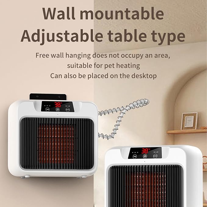 Pet House Heater For Outdoor And Indoor Use, Safe Powered Heater For Dog House, Chicken-Coop And Rabbit-Hutch, Wall-mounted Design With Overheat Protection & Anti-Chew Cord