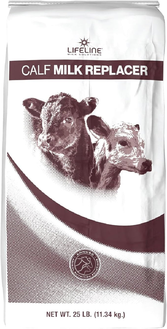 ANNUSO LIFELINE Fast Start 18 Calf Milk Replacer 24:20, 25lb Bag - All-Milk Formula with LifePulse & Gammulin - Immune, Gut & Respiratory Support - No Artificial Flavors, Easy Mix for Calves
