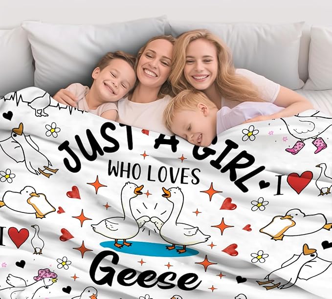Funny Goose Blanket Geese Gifts for Geese Lovers Women Girls Kids Adults,Soft Cute Goose Plush Blanket for Bedroom Sofa Home Decor Gifts 60"X50"