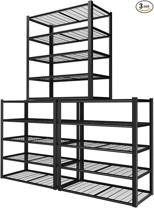 ROOMTEC 48" W Garage Shelving Heavy Duty,2800LBS Storage Shelves,5-Tier Adjustable Metal Shelving Utility Shelf Rack Garage Storage Organize for Storage Industrial, Warehouse, Basement