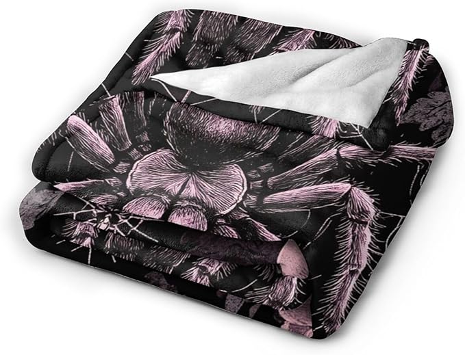 Gothic Spider Throw Blanket Rose Spiders Blankets Aviation Spider Web Fleece Plush Super Soft Cozy Warm Lightweight Decor Gifts for Boys Girls Kids Adults Men Women 50" x 60"