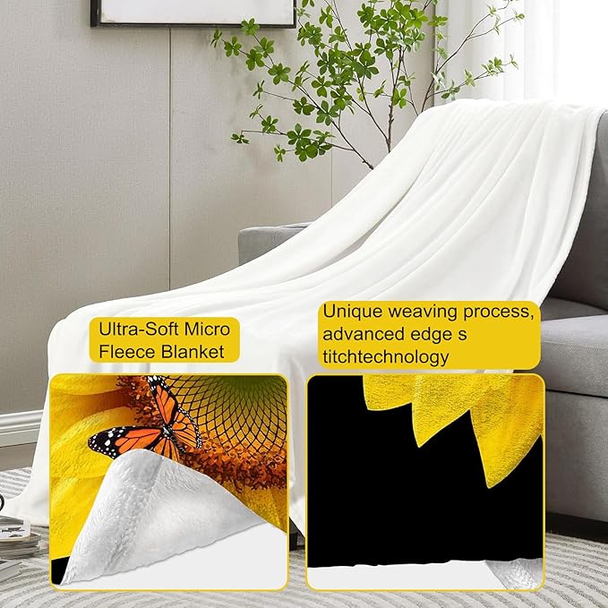 Cute Fox Blanket Gifts for Women Girls Soft Warm Lightweight Cozy Animal Floral Throw Blankets for Bed Sofa Couch Living Room Decor 50x40in