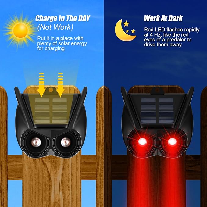 Qualirey 3 Pack Solar Animal Repellent Nocturnal Predator Control Light Animal Repellent for Coyote, Raccoon, Deer, Skunk Outdoor Predator Deterrent Devices for Garden Yard Farm Chicken Coop
