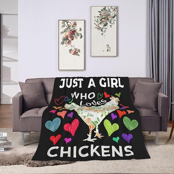 Chicken Cozy Soft Gifts for Lovers - Warm Plush Fluffy Throw Blanket - Lightweight Rooster Fleece Flannel - Kids & Adults - 80"x60"