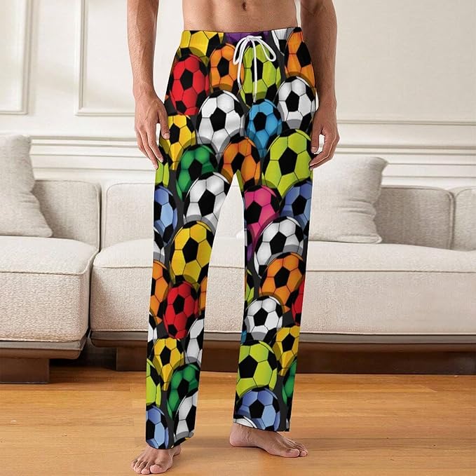 Funny Mens Pajama Pants Lightweight Soft Lounge Pant Sleep Pj Bottoms for Men With Pockets