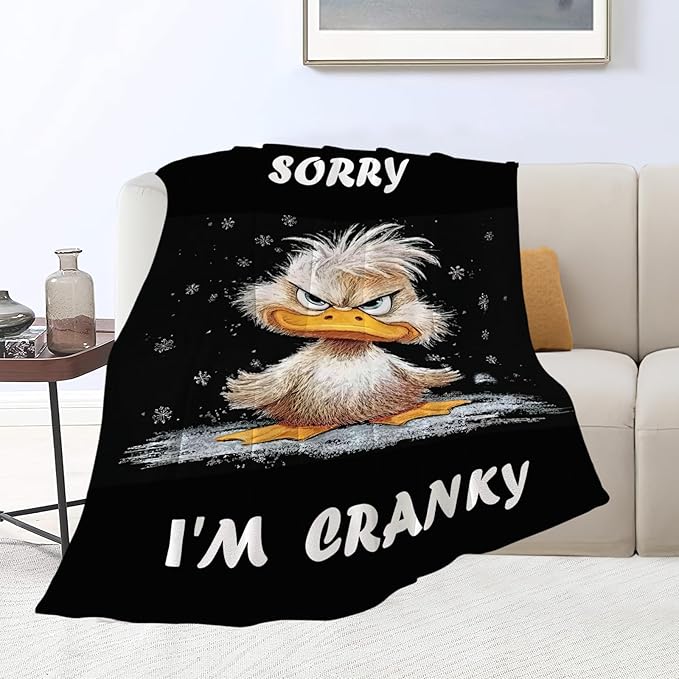 Funny Duck Blanket Cute Animal Throw Blankets Gifts for Girls Boys Kids Duck Lover Soft Cozy Fleece Plush for Couch Sofa Bed 80"x60"