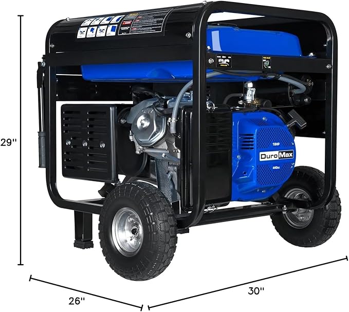 DuroMax XP10000E 10,000-Watt Gas Powered Portable Generator - Electric Start, Whole Home Backup Power, Transfer Switch Ready, RV & Emergency Ready