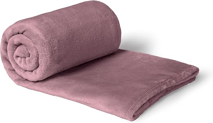Vianney Lilac Queen Size Lightweight Fleece Blanket Rose Pink Ultra Soft Cozy Throw for Couch or Bed Year-Round Comfort