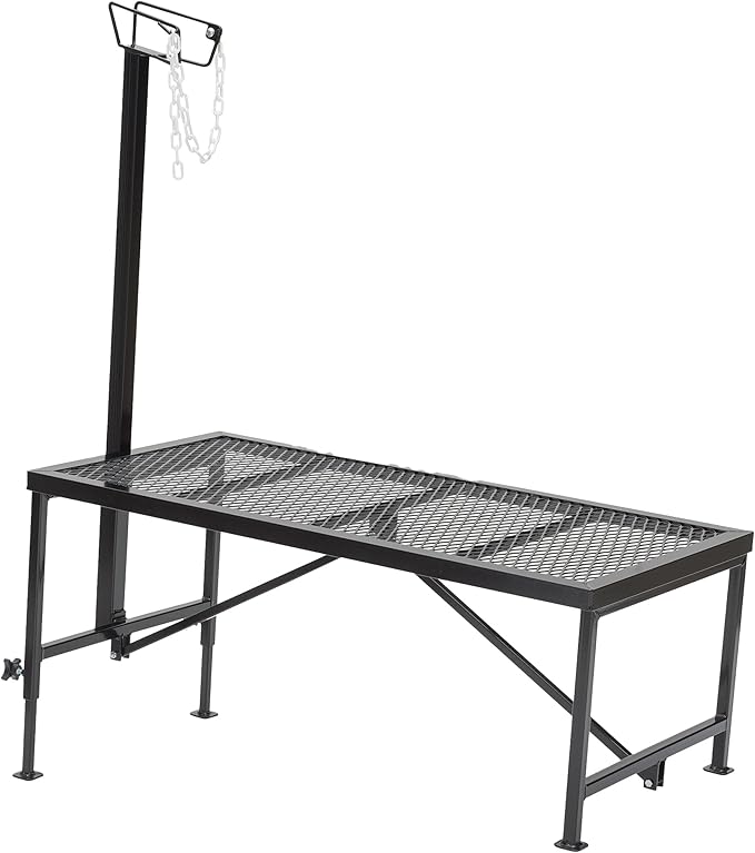 Weaver Leather Livestock Steel Trim Stand - Adjustable and Durable Trimming Stand for Sheep, Goats, and Other Livestock - Wire Headpiece Holds Animals in Place During Grooming, Black, 1 Ct (Pack of 1)