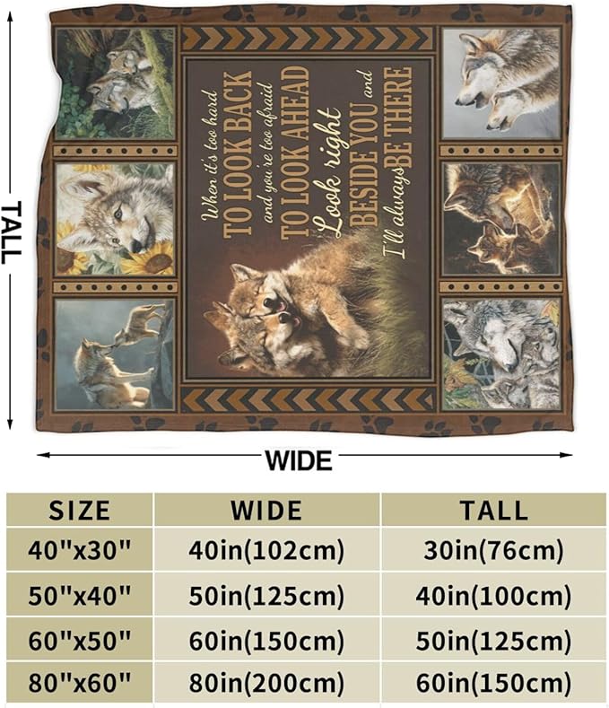 Wolf Fleece Blanket Wildlife Throw Blankets for Girls Boys Super Soft Warm Flannel Animal Throws Gifts for Men Women Cozy Fuzzy Plush Stuffed Couch Bed Bedding Decor 50"X40"
