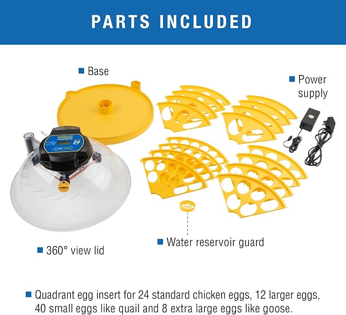 Brinsea Maxi 24 EX Egg Incubator with Automatic Humidity Control and Egg Turning for Hatching 24 Chicken, Duck, or Other Eggs, Optimal Flexibility with Mix & Match Sizes