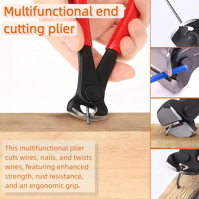 4 Pcs Staple and Nail Puller Tool Kit Set - Professional Upholstery Staple Remover, Tack Lifter, Nail Puller Pliers & Fastener Remover for Wood, Furniture, Flooring, Walls, Cars & Photo Frames